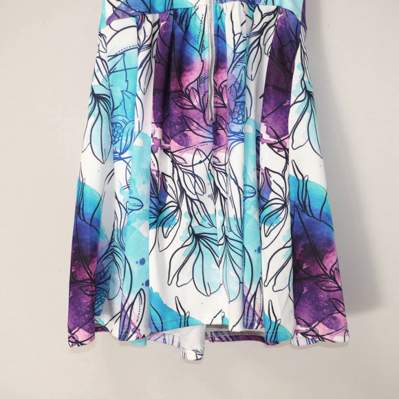 Tiger Mist Floral Watercolor Print Dress Size M - Picture 8 of 12